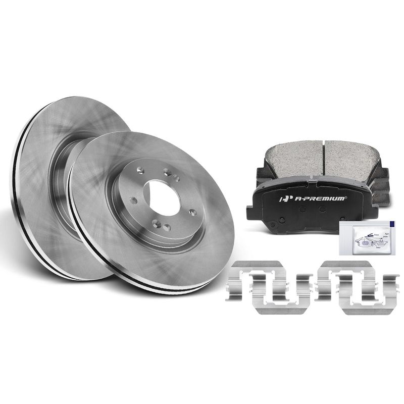 Front Disc Brake Rotors & Ceramic Brake Pads for Hyundai Santa Fe Kia Sorento
