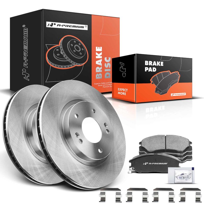 Front Disc Brake Rotors & Ceramic Brake Pads for Hyundai Santa Fe 2001-2006