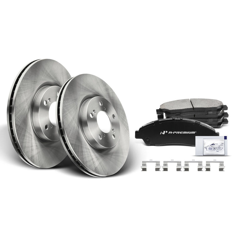 Front Disc Brake Rotors & Ceramic Brake Pads for Honda Pilot Acura MDX ZDX RLX