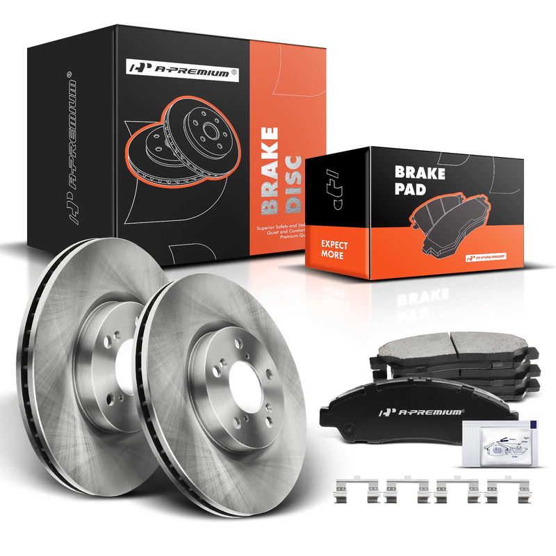 Front Disc Brake Rotors & Ceramic Brake Pads for Honda Pilot Acura MDX ZDX RLX