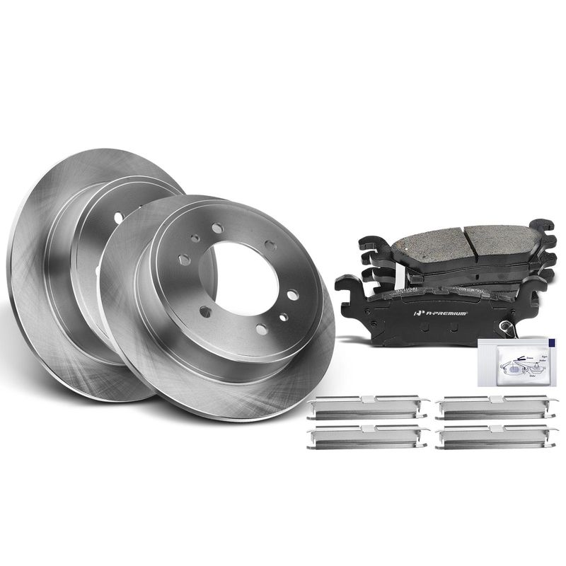 Rear Disc Brake Rotors & Ceramic Brake Pads for Hummer H3 06-10 H3T 09-10