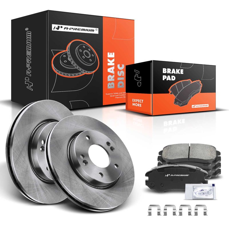 Front Disc Brake Rotors & Ceramic Brake Pads for Hyundai Elantra 07-10 2.0L