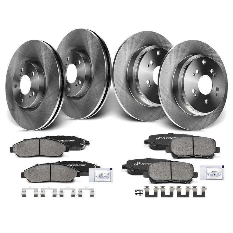Front & Rear Disc Brake Rotors & Ceramic Brake Pads for Honda Pilot 09-15 Acura