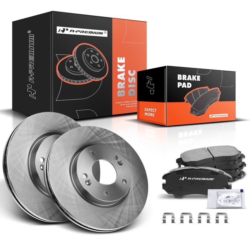 Front Disc Brake Rotors & Ceramic Brake Pads for Hyundai Sonata Tiburon Kia Soul