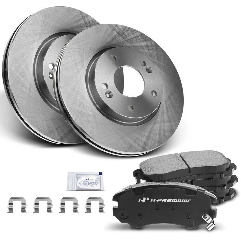 Front Disc Brake Rotors & Ceramic Brake Pads for Hyundai Sonata Tiburon Kia Soul