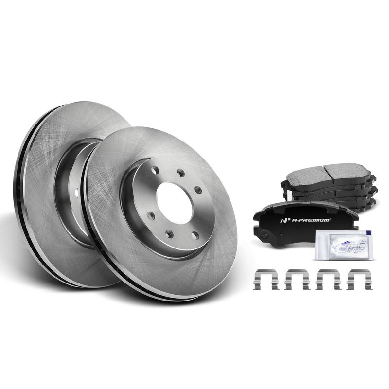Front Disc Brake Rotors & Ceramic Brake Pads for Hyundai Sonata 03-05 Kia Optima