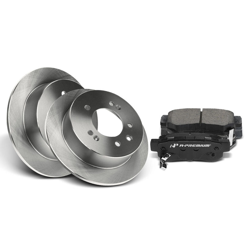Rear Disc Brake Rotors & Ceramic Brake Pads for Hyundai Elantra 2007-2010