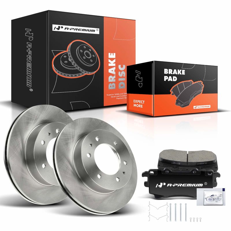 Front Disc Brake Rotors & Ceramic Brake Pads for Hummer H3 2006-2010