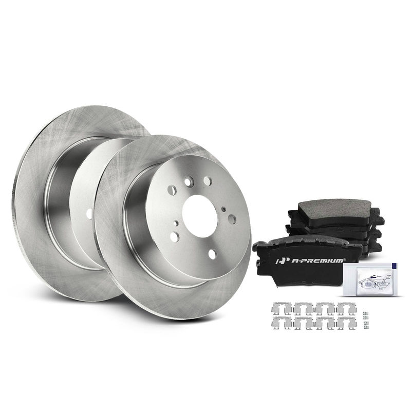 Rear Disc Brake Rotors & Ceramic Brake Pads for Toyota Camry 12-17 Avalon Lexus ES350