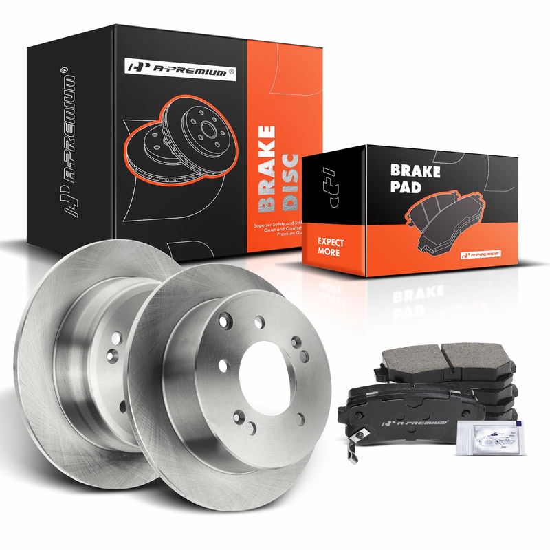 Rear Disc Brake Rotors & Ceramic Brake Pads for Hyundai Elantra 11-12 Tucson Kia