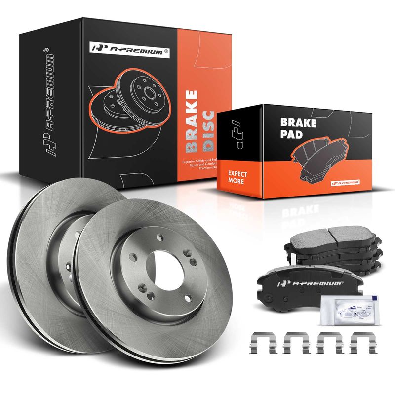 Front Disc Brake Rotors & Ceramic Brake Pads for Hyundai Sonata 05-10 Kia Soul
