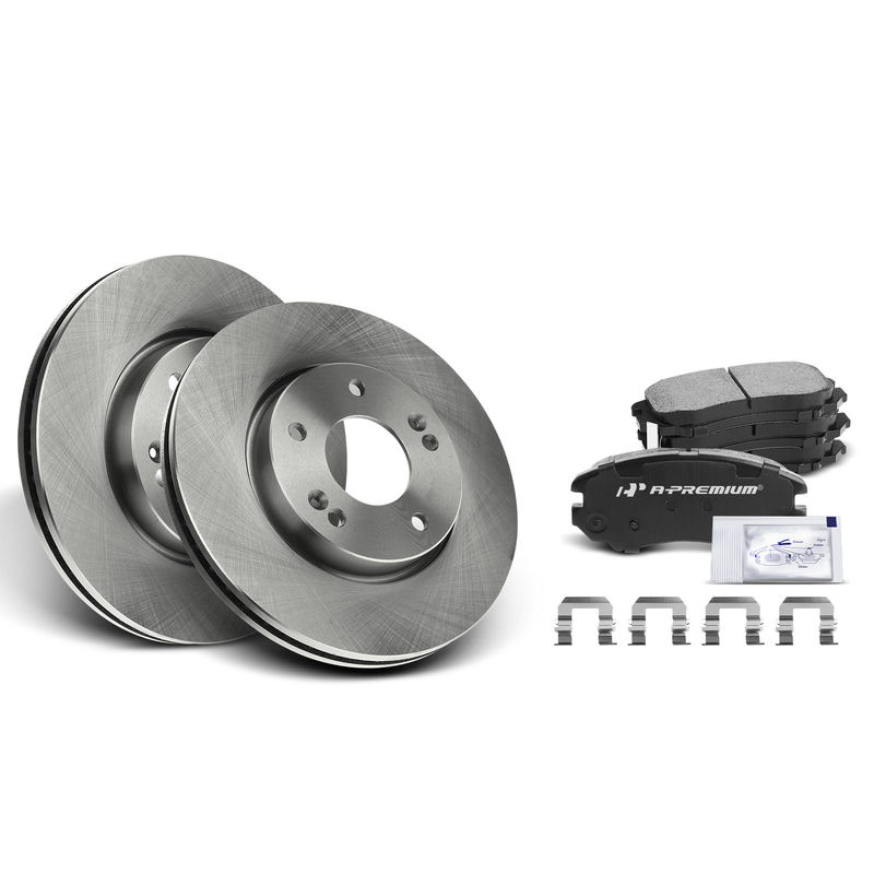 Front Disc Brake Rotors & Ceramic Brake Pads for Hyundai Sonata 05-10 Kia Soul