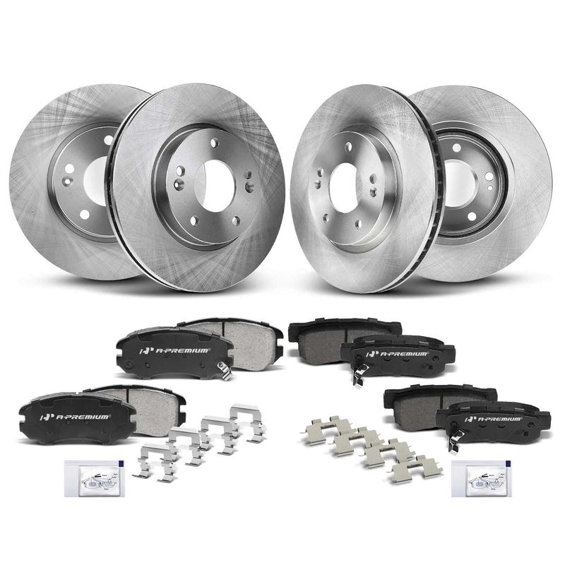Front & Rear Disc Brake Rotors & Ceramic Brake Pads for Hyundai Tucson Kia 4WD