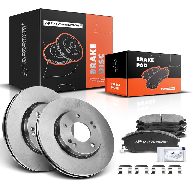 Front Disc Brake Rotors & Ceramic Brake Pads for Hyundai Santa Fe 01-06 5-Stud