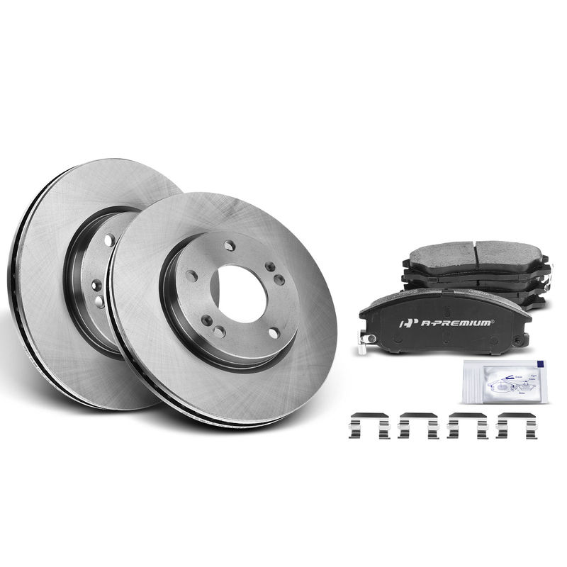 Front Disc Brake Rotors & Ceramic Brake Pads for Hyundai Santa Fe 01-06 5-Stud