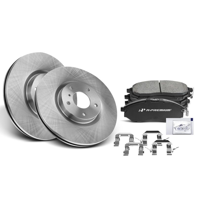 Front Disc Brake Rotors & Ceramic Brake Pads for INFINITI EX35 G25 Nissan 350Z