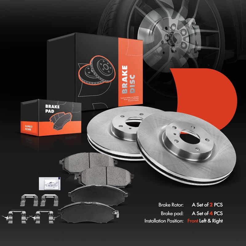 Front Disc Brake Rotors & Ceramic Brake Pads for INFINITI EX35 G25 Nissan 350Z