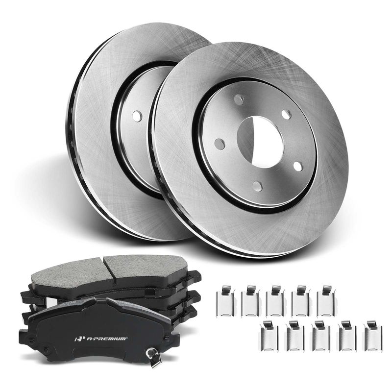 Front Disc Brake Rotors & Ceramic Brake Pads for Chrysler Town & Country Dodge