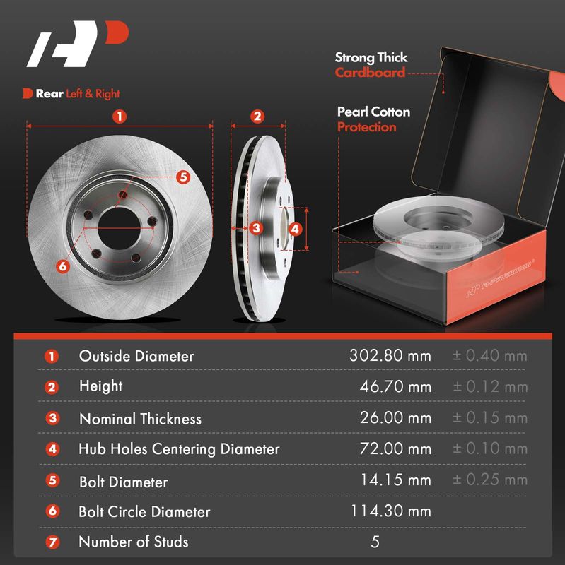 Front Disc Brake Rotors & Ceramic Brake Pads for Chrysler Town & Country Dodge