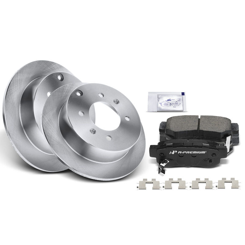 Rear Disc Brake Rotors & Ceramic Brake Pads for Hyundai Sonata 99-05 Kia Optima