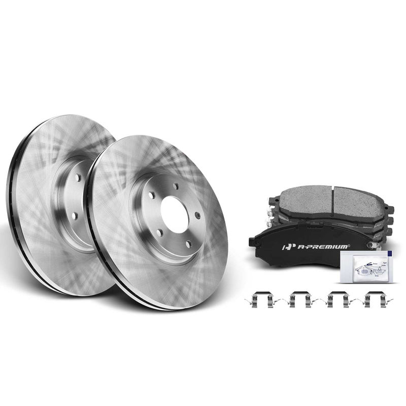 Front Disc Brake Rotors & Ceramic Brake Pads for INFINITI EX35 G35 Nissan Murano