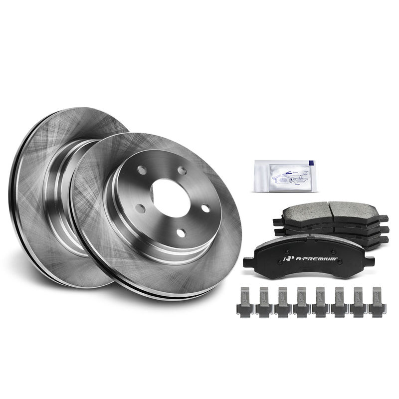 Front Disc Brake Rotors & Ceramic Brake Pads for Chrysler Aspen Dodge Durango
