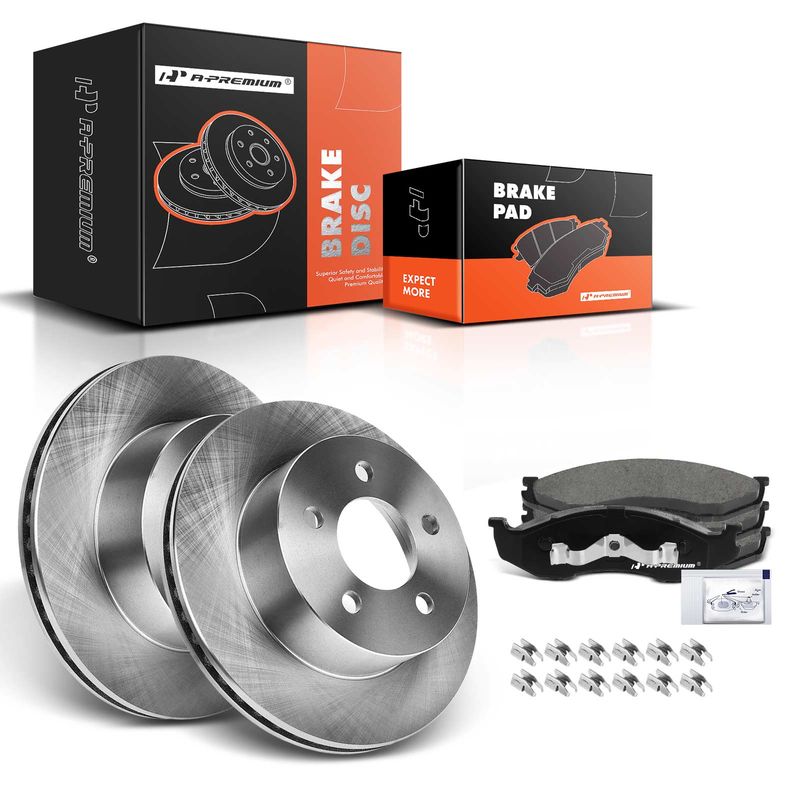 Front Disc Brake Rotors & Ceramic Brake Pads for Jeep Cherokee 1999-2001