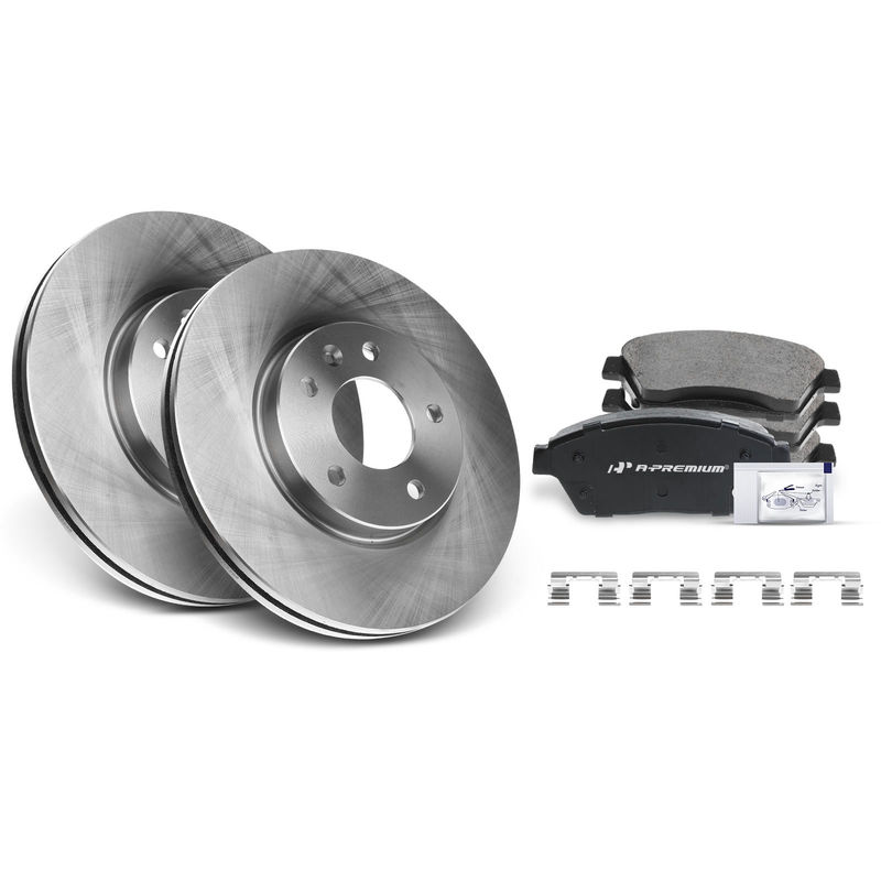 Front Disc Brake Rotors & Ceramic Brake Pads for Chevrolet Volt 14-15 Buick