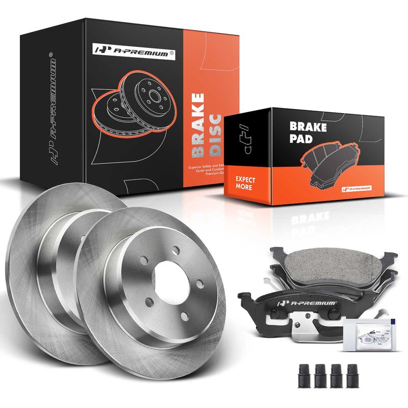 Rear Disc Brake Rotors & Ceramic Brake Pads for Chrysler Voyager 2003 Dodge