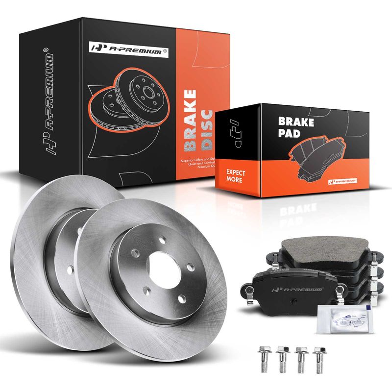 Rear Disc Brake Rotors & Ceramic Brake Pads for Jaguar X-Type 2002-2004
