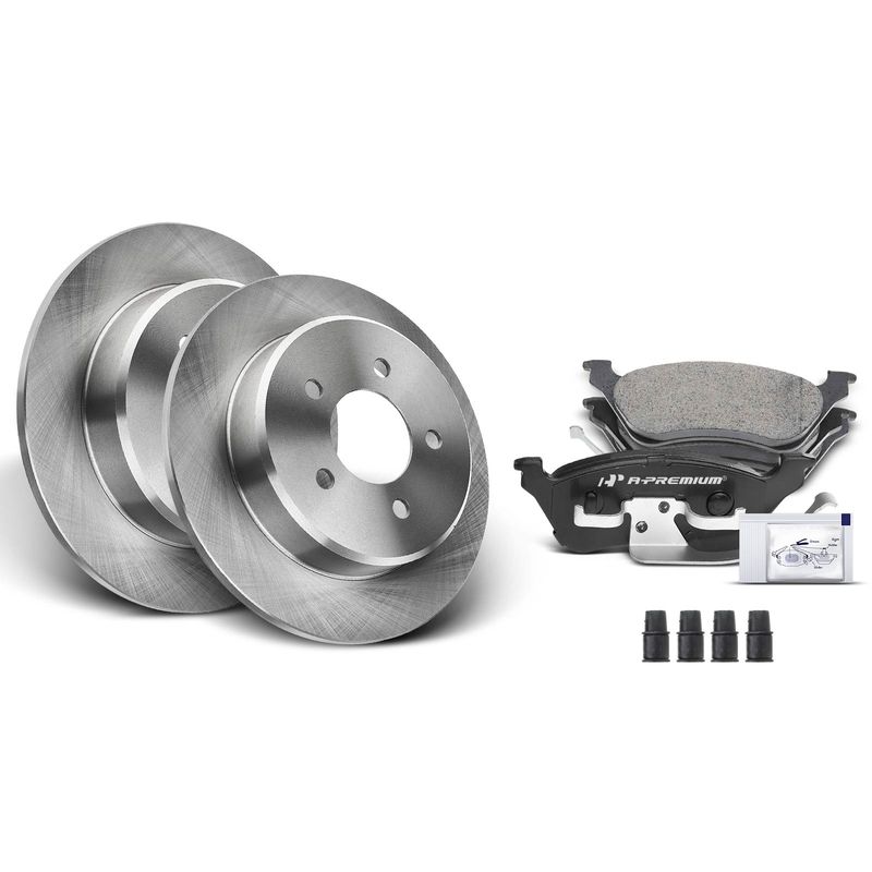 Rear Disc Brake Rotors & Ceramic Brake Pads for Chrysler Voyager 2003 Dodge