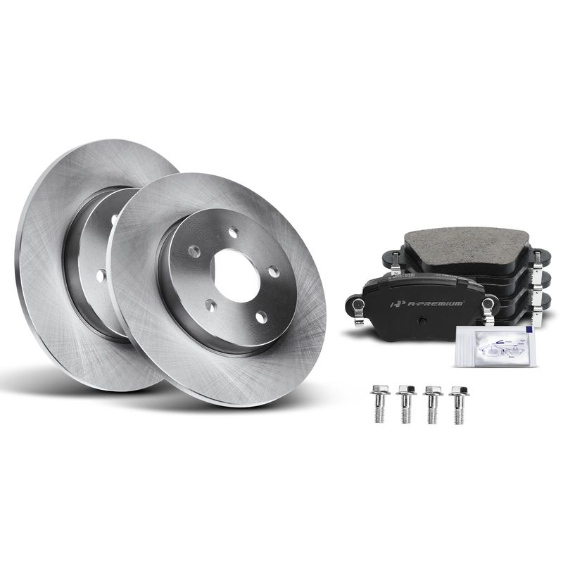 Rear Disc Brake Rotors & Ceramic Brake Pads for Jaguar X-Type 2002-2004