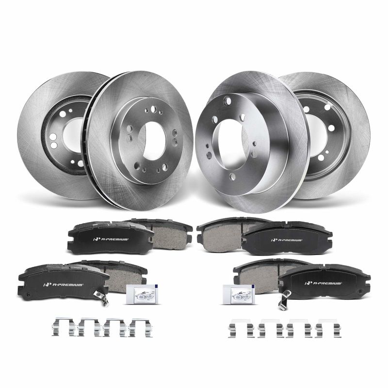 Front & Rear Disc Brake Rotors & Ceramic Brake Pads for Chrysler Sebring Dodge