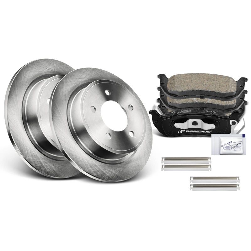 Rear Disc Brake Rotors & Ceramic Brake Pads for Chrysler Pacifica 2004-2008