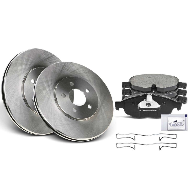 Front Disc Brake Rotors & Ceramic Brake Pads for Chrysler Sebring 2001-2006