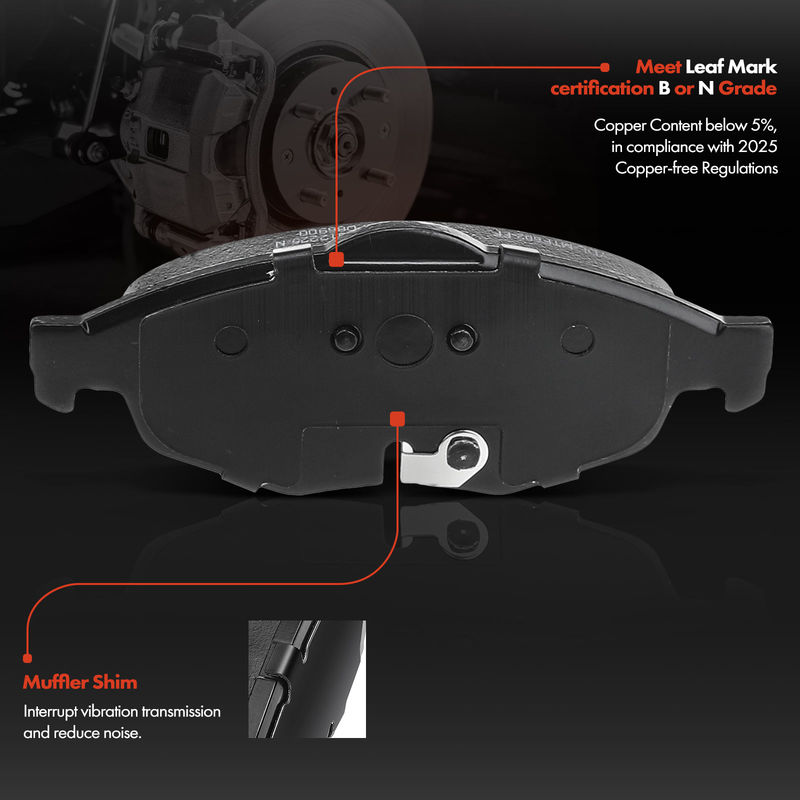 Front Disc Brake Rotors & Ceramic Brake Pads for Chrysler Sebring 2001-2006