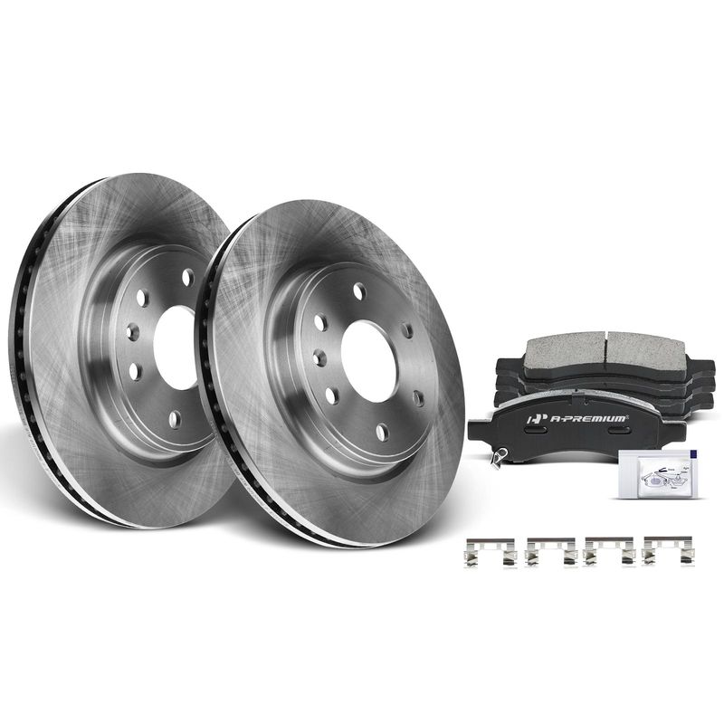 Front Disc Brake Rotors & Ceramic Brake Pads for Chevrolet Traverse Buick GMC