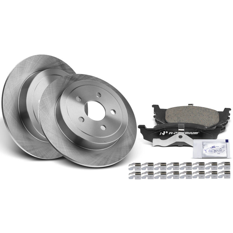 Rear Disc Brake Rotors & Ceramic Brake Pads for Chrysler Sebring Dodge Neon