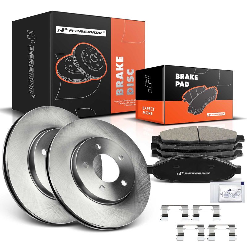 Front Disc Brake Rotors & Ceramic Brake Pads for Chrysler Pacifica 2004-2008