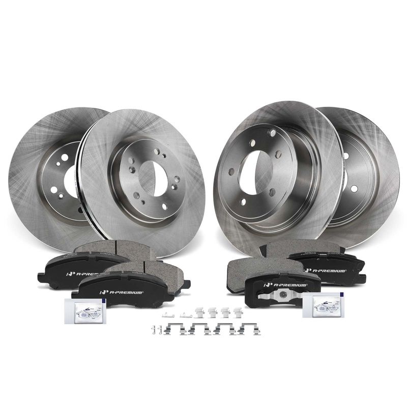 Front & Rear Disc Brake Rotors & Ceramic Brake Pads for Chrysler 200 Jeep
