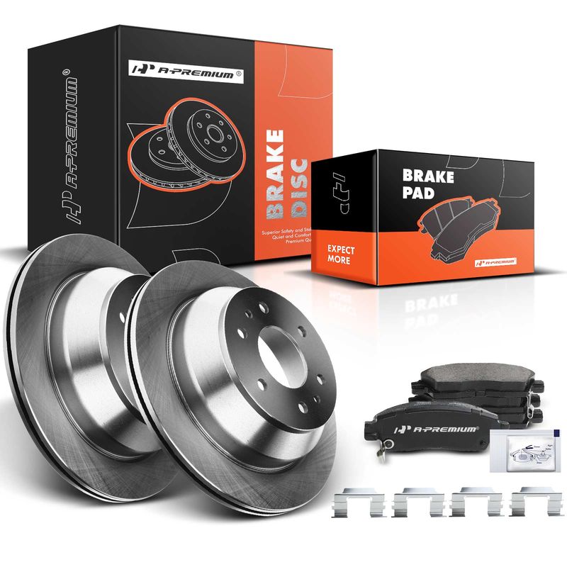 Rear Disc Brake Rotors & Ceramic Brake Pads for Chevrolet Trailblazer Isuzu Saab