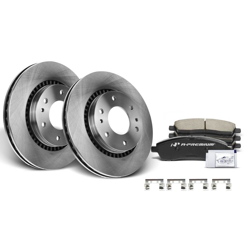 Front Disc Brake Rotors & Ceramic Brake Pads for Chevrolet Trailblazer 06-09