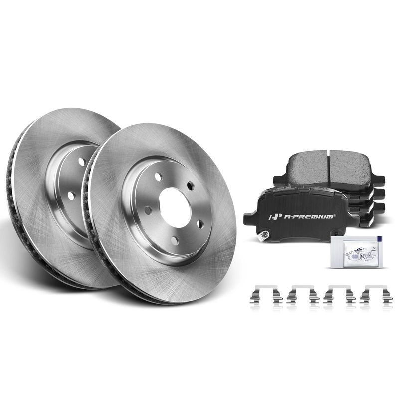 Front Disc Brake Rotors & Ceramic Brake Pads for Chevrolet Malibu Aura G6 G5