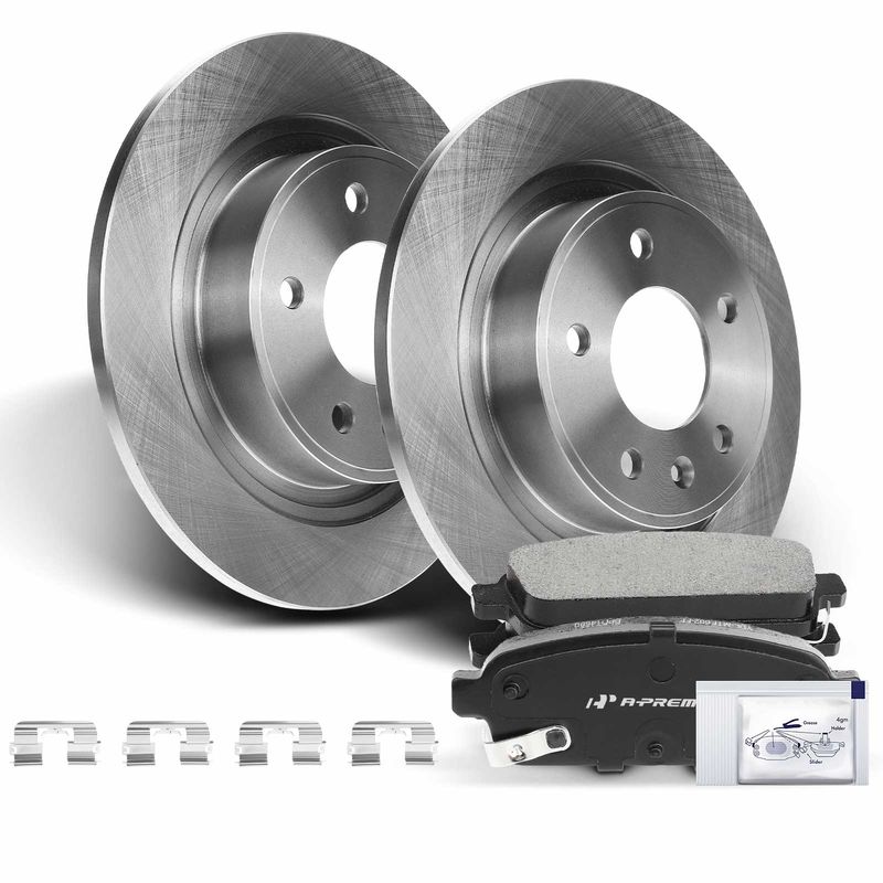 Rear Disc Brake Rotors & Ceramic Brake Pads for Chevrolet Volt Cadillac Buick