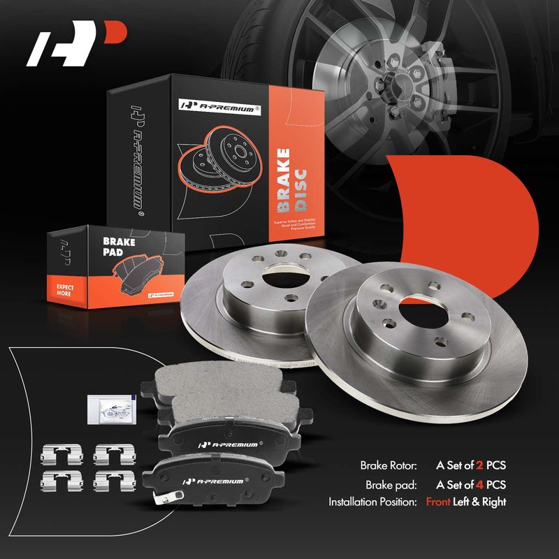 Rear Disc Brake Rotors & Ceramic Brake Pads for Chevrolet Cruze Sonic Buick