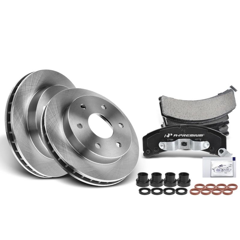 Front Disc Brake Rotors & Ceramic Brake Pads for Chevrolet K1500 Tahoe GMC