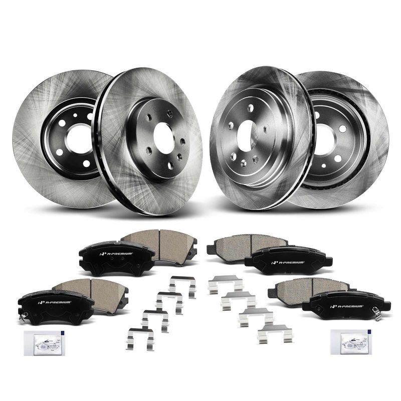 Front & Rear Disc Brake Rotors & Ceramic Brake Pads for Chevrolet Camaro 10-15