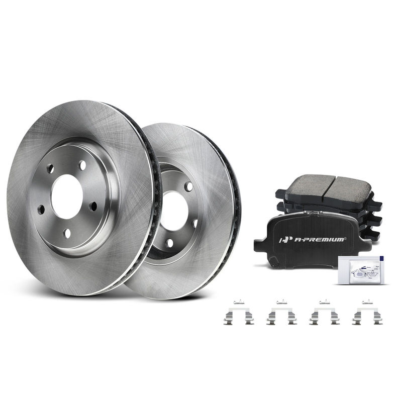Front Disc Brake Rotors & Ceramic Brake Pads for Chevrolet Malibu 04-12 Pontiac