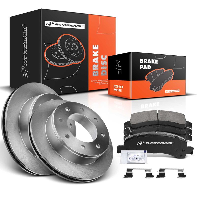 Rear Disc Brake Rotors & Ceramic Brake Pads for Chevrolet Express 2500 GMC
