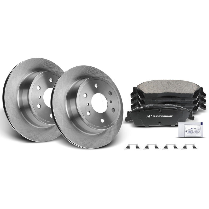 Rear Disc Brake Rotors & Ceramic Brake Pads for Chevrolet Silverado 1500 07-13